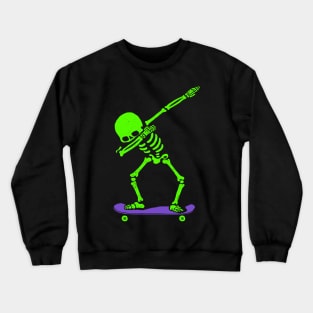 Halloween Dabbing Skeleton SKATEBOARD T-Shirt Dab Skate GLOW Crewneck Sweatshirt